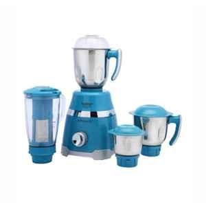 Maharaja Whiteline Duramaxx 800W Plastic Turquoise Blue & Silver Mixer Grinder with 4 Jars, MX-243