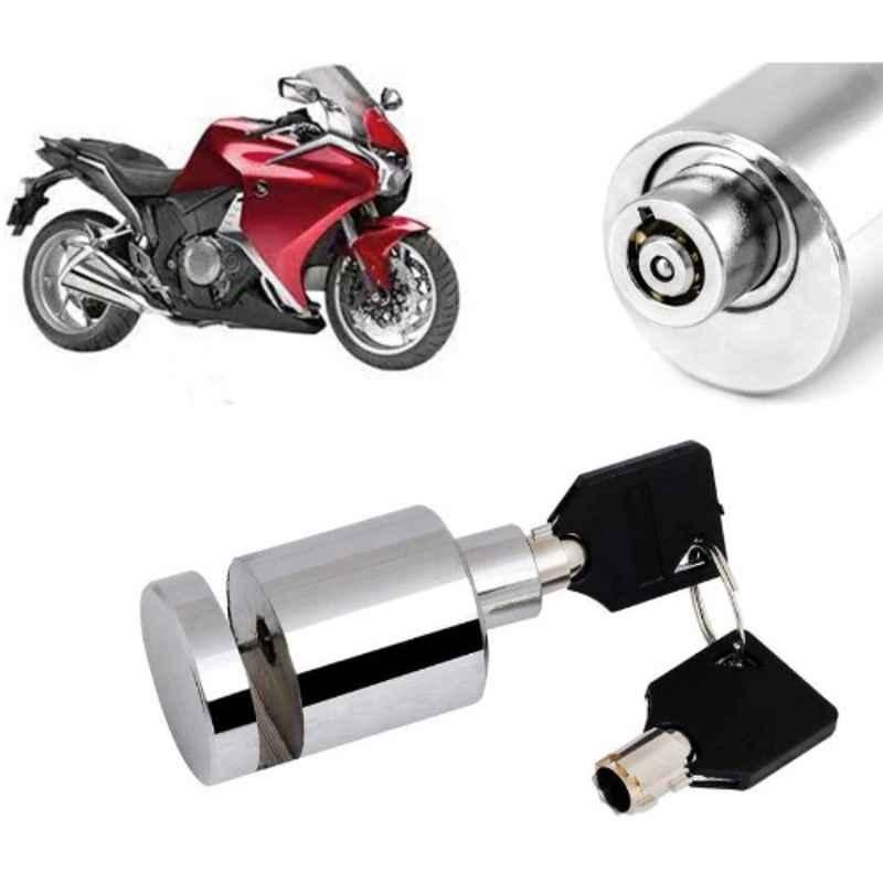 Auto Pearl Stainless Steel Silver Heavy Duty Anti Theft Motorcycle Disc Brake Lock, Lock-236-picture-26