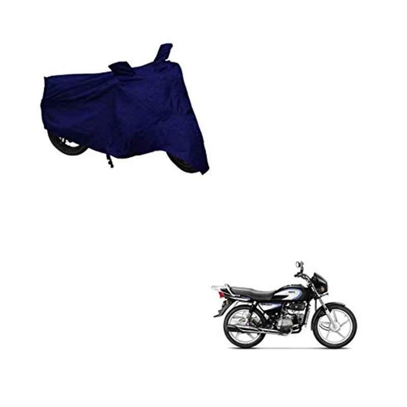 Kozdiko Polyester Matty Blue Dust & Waterproof Bike Body Cover with Mirror Pocket for Hero Splendor Pro