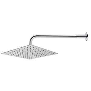 ZAP 8x8 inch Stainless Steel 304 Overhead Showers with 18 inch Curved Arm