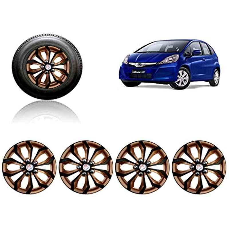 Auto Pearl 4 Pcs 15 inch ABS Black & Copper Car Wheel Cover Set for Hyundai Jazz