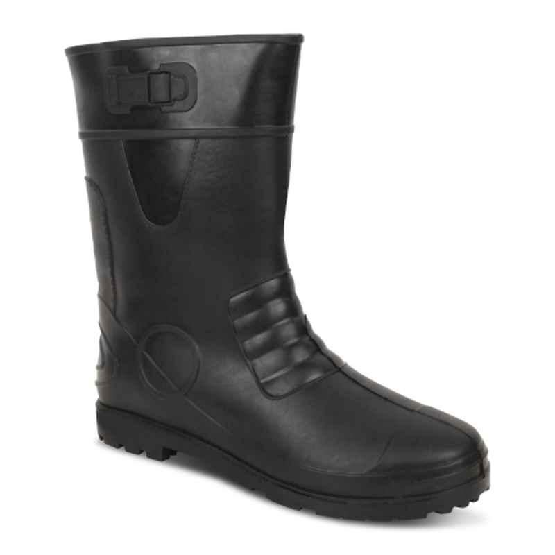 Foot Trends MG-D 11 inch PVC Black Safety Gumboot, Size: 10