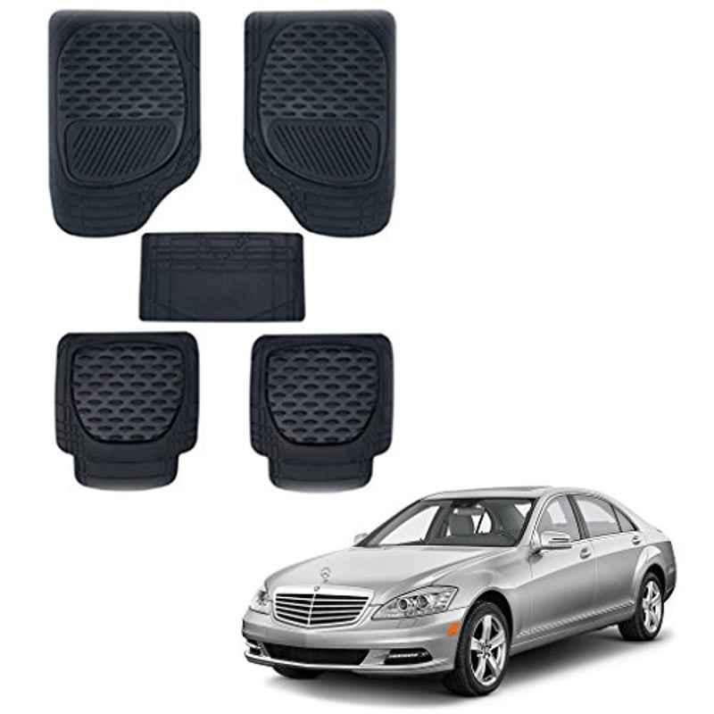 Kozdiko 6255TW 5 Pcs PVC & Rubber Black Car Mat Set for Mercedes Benz S-Class