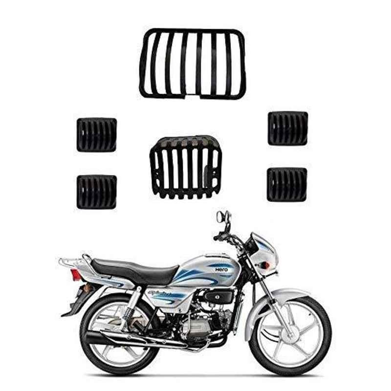 RA Accessories Headlight Grill Tail and Indicator Complete Grills Set (Pack of 6) of Hero Splendor