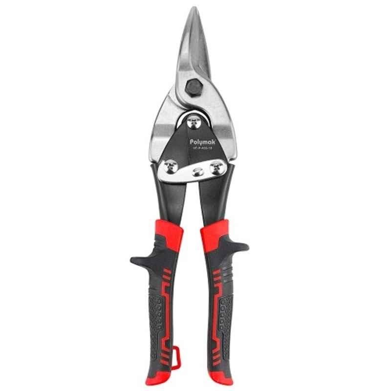 Polymak 250mm Forged Alloy Steel Straight Aviation Snip with Grip Sleeve, HT-P-ASS-10