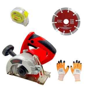 Hillgrove 2200W 5 inch Stone Cutting Machine with Wheel, Gloves & Measuring Tape, HGCM1428M1