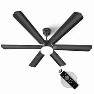 Longway Luminair 28W 5 Star Smoked Brown Anti-Dust Decorative BLDC Ceiling Fan with 6 Blade, Remote Control & LED Light, Sweep: 1200 mm