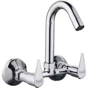 Prestige Vignet Brass Chrome Finish Silver Wall Mounted Hot & Cold Sink Mixer