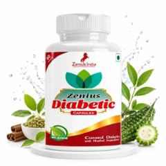 Zenius India 60 Pcs Diabetic Capsule with Chiraita, Mamejava, Gurmar, Karela, Neem, Ashwagandha, Dalchini & Kutki for Blood Sugar Control
