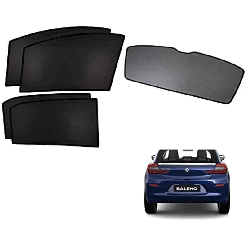Kozdiko 5 Pcs Mesh Black Fixed Window & Rear Sun Shade Set for Maruti Suzuki Baleno Facelift 2022
