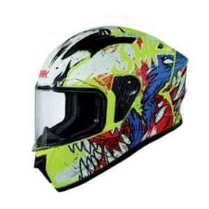 SMK Stellar Werewolf Multicolour Full Face Motorbike Helmet, MA413, Size: Large