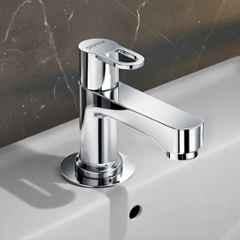 Plantex Pillar Cock Water Tap/Pure Brass Pillar Cock for Wash Basin with Teflon Tape/Single Lever Tabletop Basin Tap Flip, Chrome