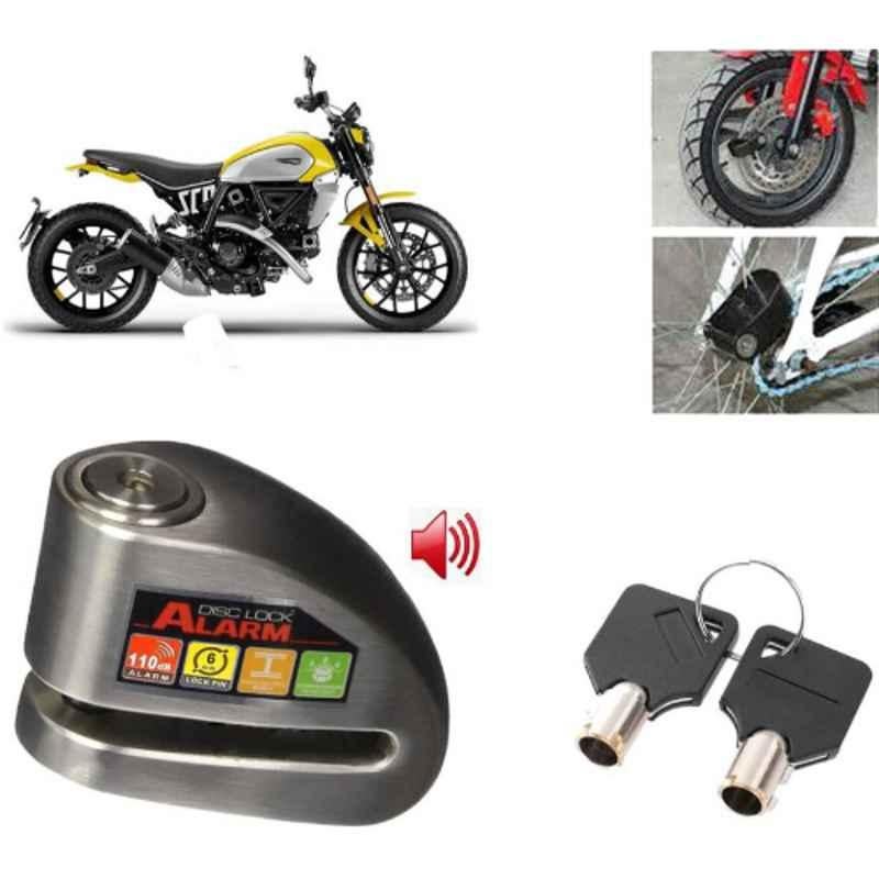 Auto Pearl Steel Black Alarm Disc Brake Lock, Lock_157