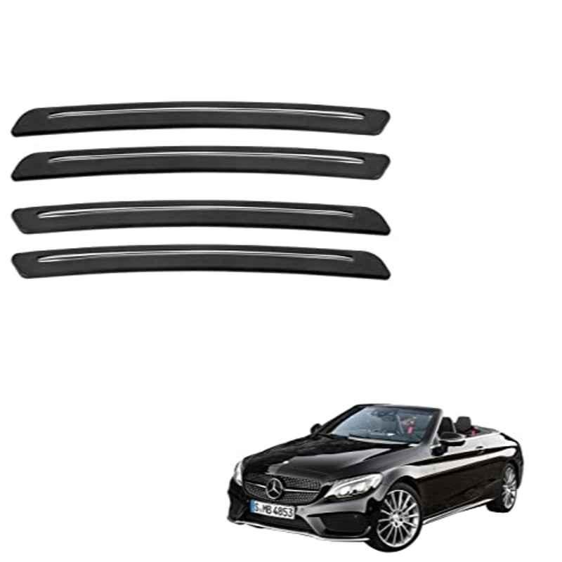 Kozdiko 4 Pcs Rubber Black Car Bumper Protector Set with Chrome Strip for Mercedes Benz E-Class Cabriolet