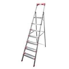 EMAC Pro 7 Step Aluminium Silver Anti Skid Foldable Ladder with Tool Tray & 5 inch Wide Step, EMP-7