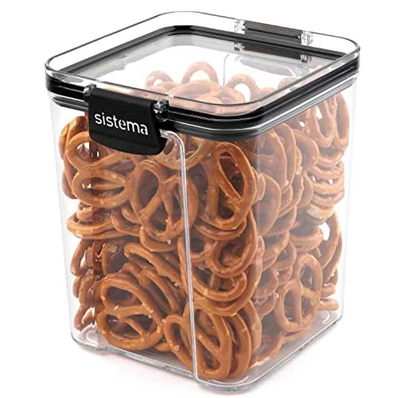 Sistema 920ml Tritan Clear Black Ultra Square Canister, 9414202514028