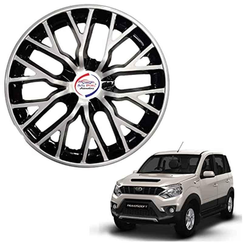 Auto Pearl 4 Pcs 15 inch ABS DC BBR12 Hubcap Wheel Cover Set with Retention Ring for Mahindra Nuvo Sport