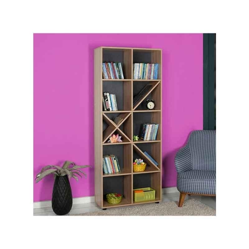 Homebox 30x75x188cm Combination Brown Plus 5 Tier Bookcase, KTP-910-SN-1