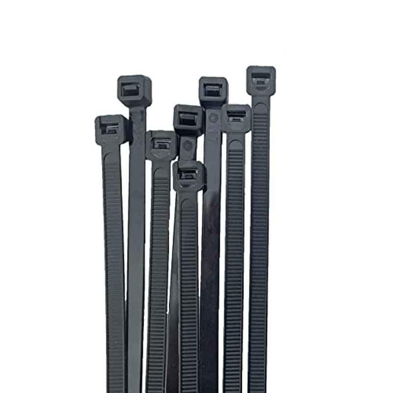 12 inch 7.6mm Nylon Black Self Locking Zip Cable Ties (Pack of 100)