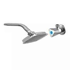 Fastgear 2 Pcs Triangle Stainless Steel Silver Chrome Finish Faucet Set with Shower, FG2356