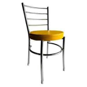 P P Chair Stainless Steel Chrome Finish Yellow Multipurpose Dining Chair