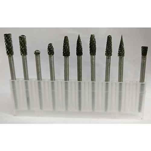 Buy Krost Carb10 Pack Of 10 Pieces, 3mm Cutting Diameter, 4mm Shank,  Tungsten Carbide Rotary Burr Set Fit Dremel Engraving Bits Cutting Endmills  Micrograin Solid Tools, 4mm Online At Price ₹2362