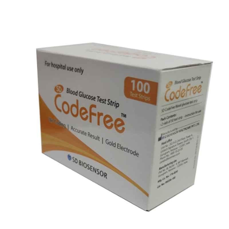 Sd Codefree 1028 100 Pcs Glucometer Strips Box