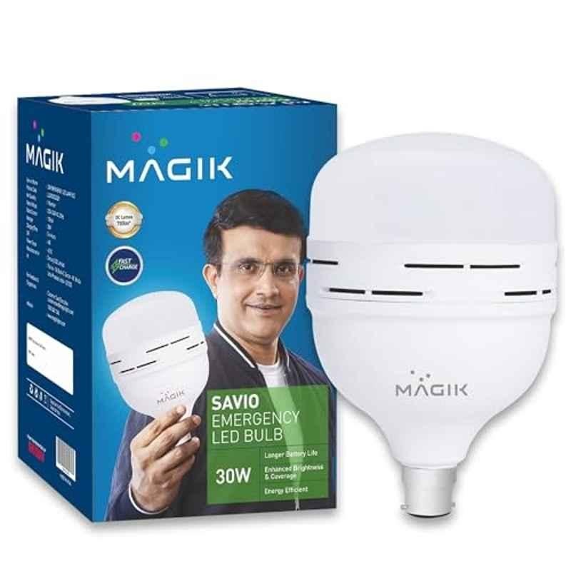 Magik Savio 30W 6500K B22 Cool White Emergency LED Bulb, LUSV030C4529