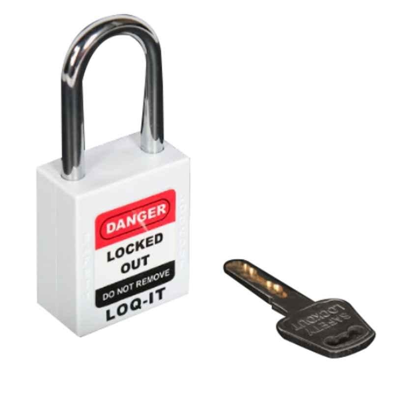 LOQ-IT 20mm Nylon White Safety Lockout Padlock, PD-LQWHKDS38