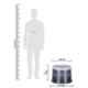 Nayasa Funk 3 Pcs Plastic Black Square 18L Bucket, 1.5L Mug & Stool Set