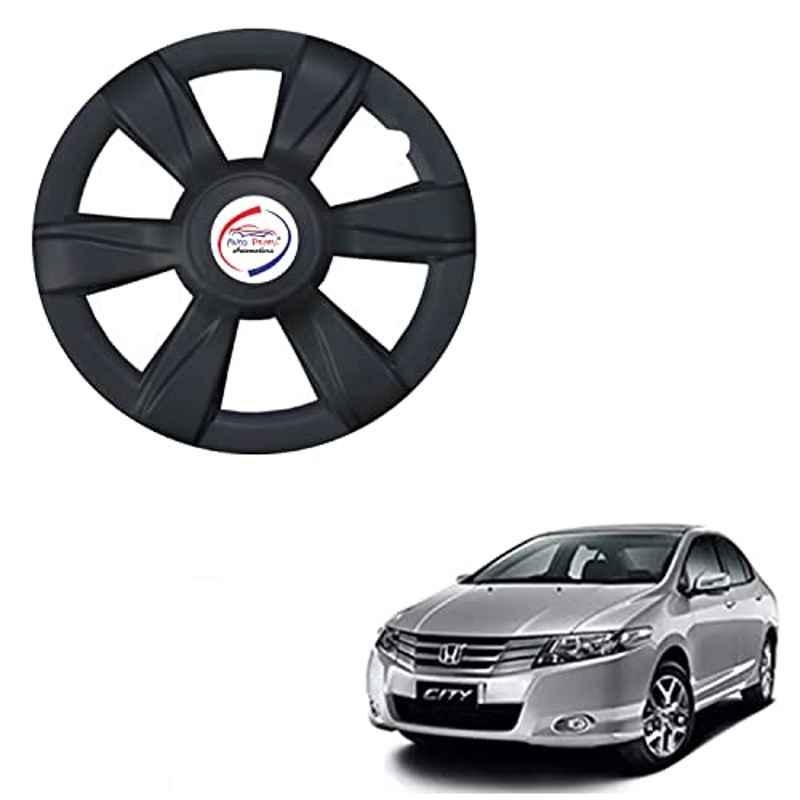 Auto Pearl 4 Pcs 15 inch ABS Xylo Black Hubcap Wheel Cover Set with Retention Ring for Honda City Ivtec 2011