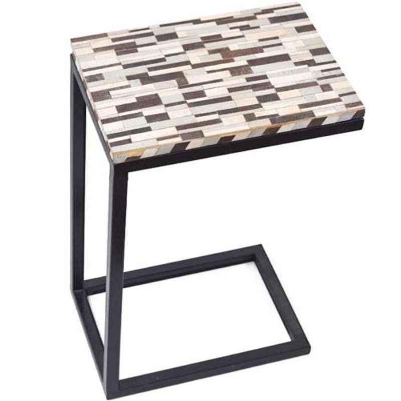 Casa Decor Mosaic Frisk Wooden C Table for Bedside Portable Table, CDFRT0021