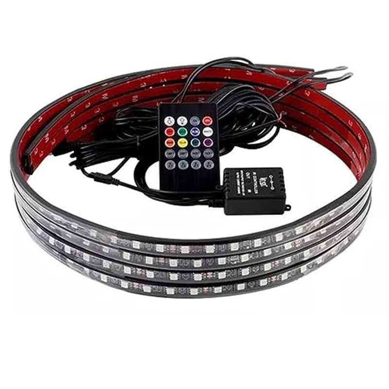 Kozdiko 4 Pcs Car Underbody Multicolor Neon Light Set with IR Remote for Nissan Active