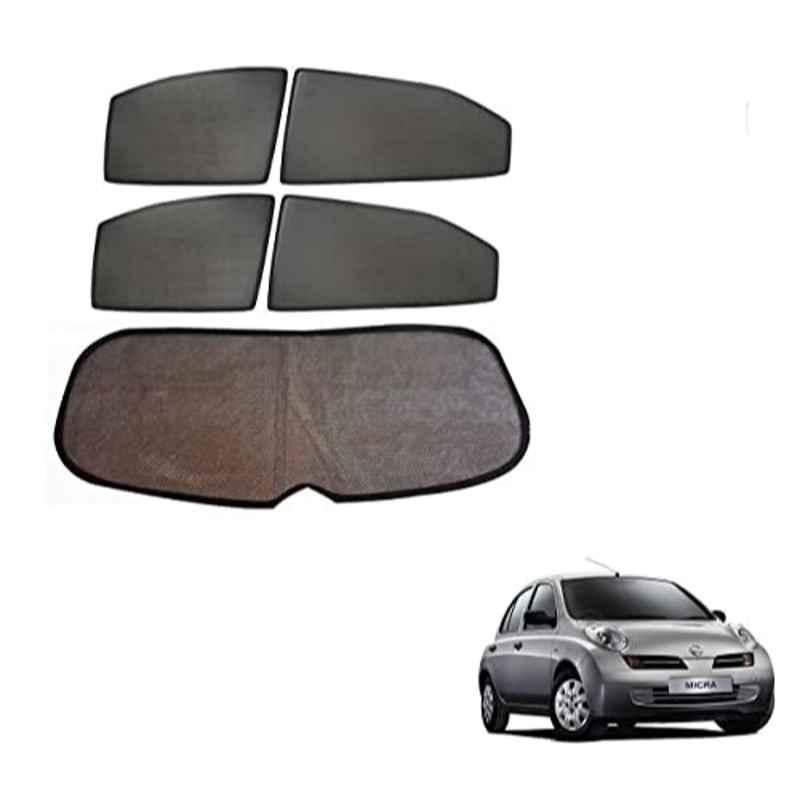 Kozdiko 5 Pcs Mesh Black Fixed Window & Rear Sun Shades Set for Nissan Micra