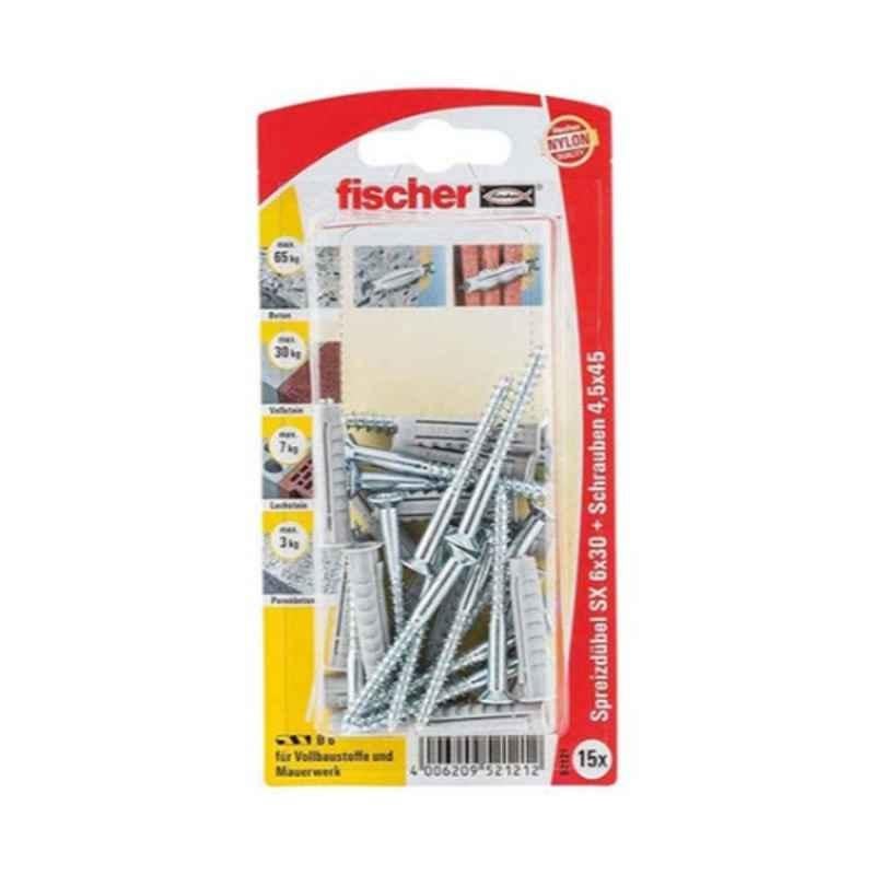 Fischer 14887 Silver Nylon Plug with Screw