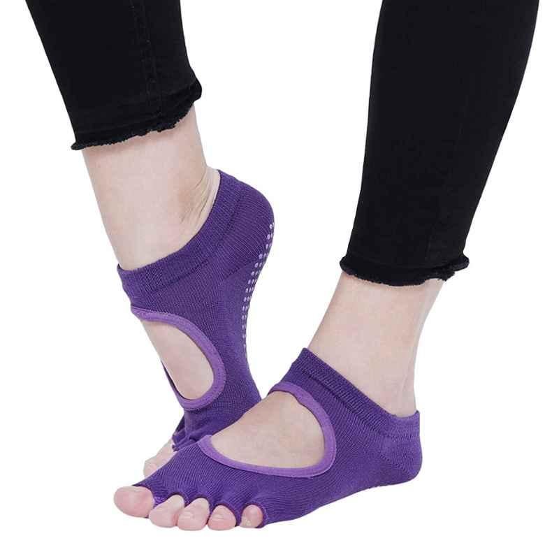 Strauss Purple Cotton Yoga Socks, ST-1456