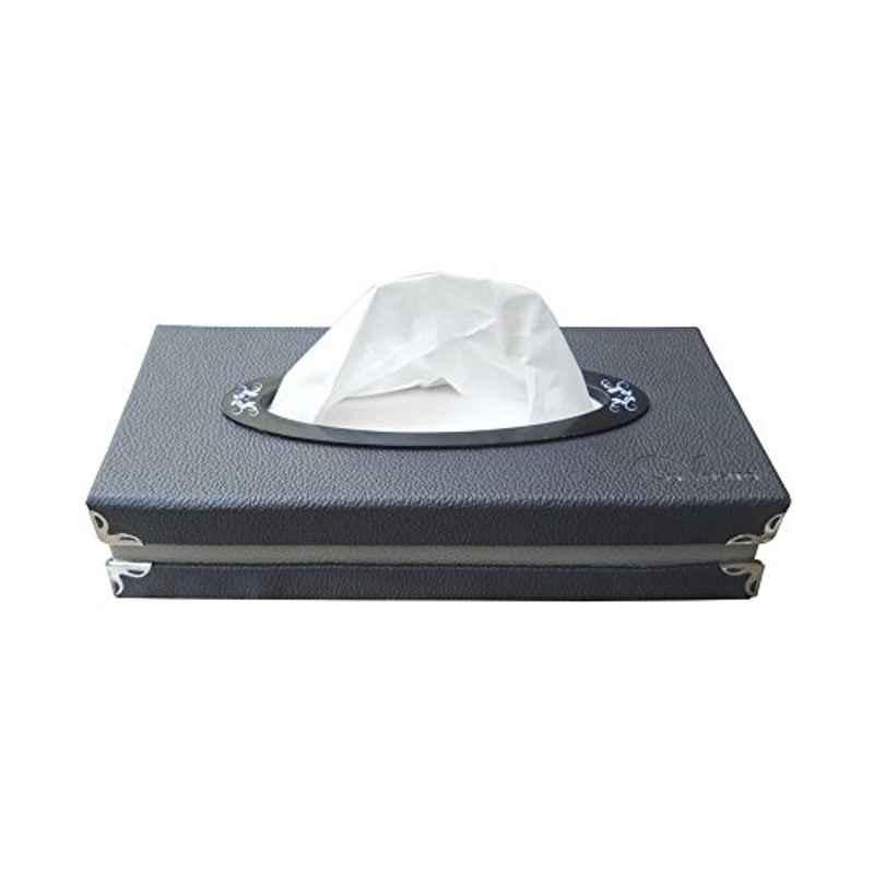 Kozdiko Leatherette Grey Tissue Paper Dispenser Box with 200 Sheets (100 Pulls) for Hyundai i20 Active