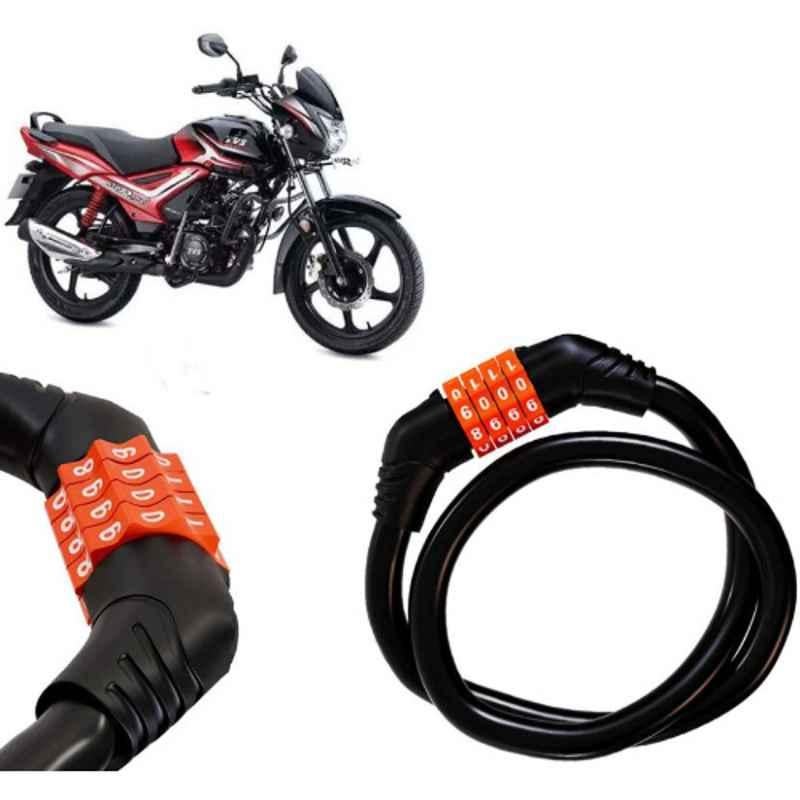 Auto Pearl Black & Orange 4 Digit Anti-Theft Combination Number Lock for Star City BS6