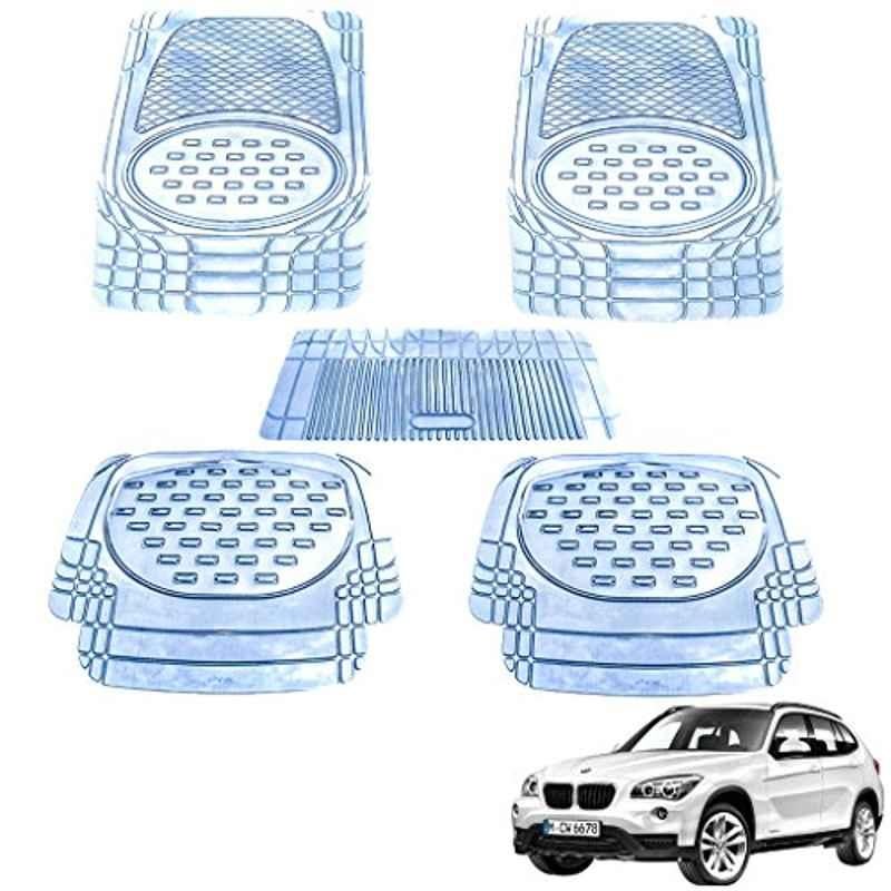 Kozdiko 5 Pcs 6605 PVC & Rubber Clear Car Foot Mat Set for BMW X1