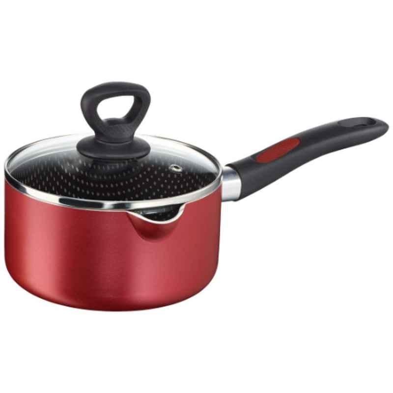 Tefal Simply Chef 16cm Aluminium Rio Red Non-Stick Sauce Pan with Lid, 2100096337