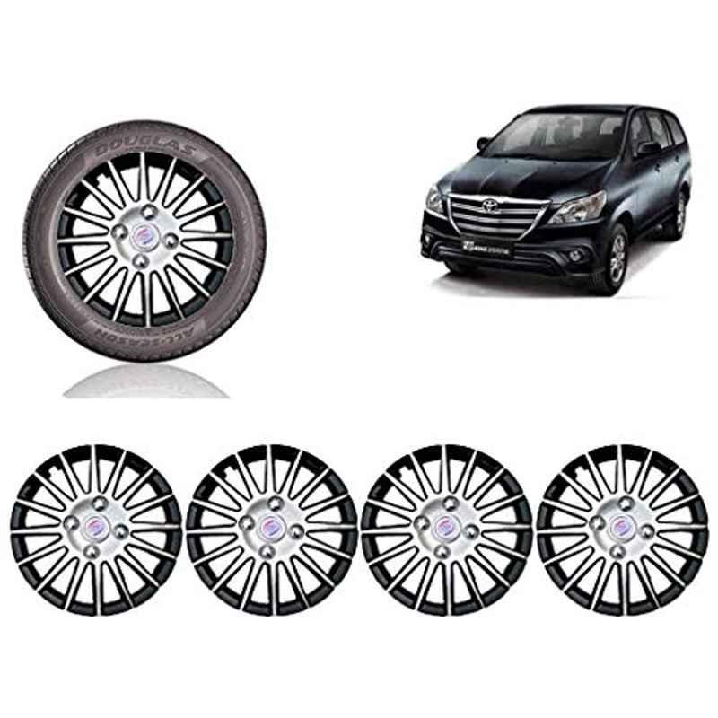 Auto Pearl 4 Pcs 15 inch ABS Black & SIlver Car Wheel Cover Set for Toyota Innova 2013 & 2015