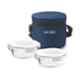 Milton Treo Health First 380ml 2 Pcs Glass Round Container Blue Tiffin Box Set