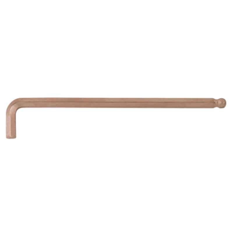 KS Tools Beryllium Plus 12x250mm Copper Beryllium 6 Point Extra Long Hexagon Key Wrench with Ball End, 962.0467