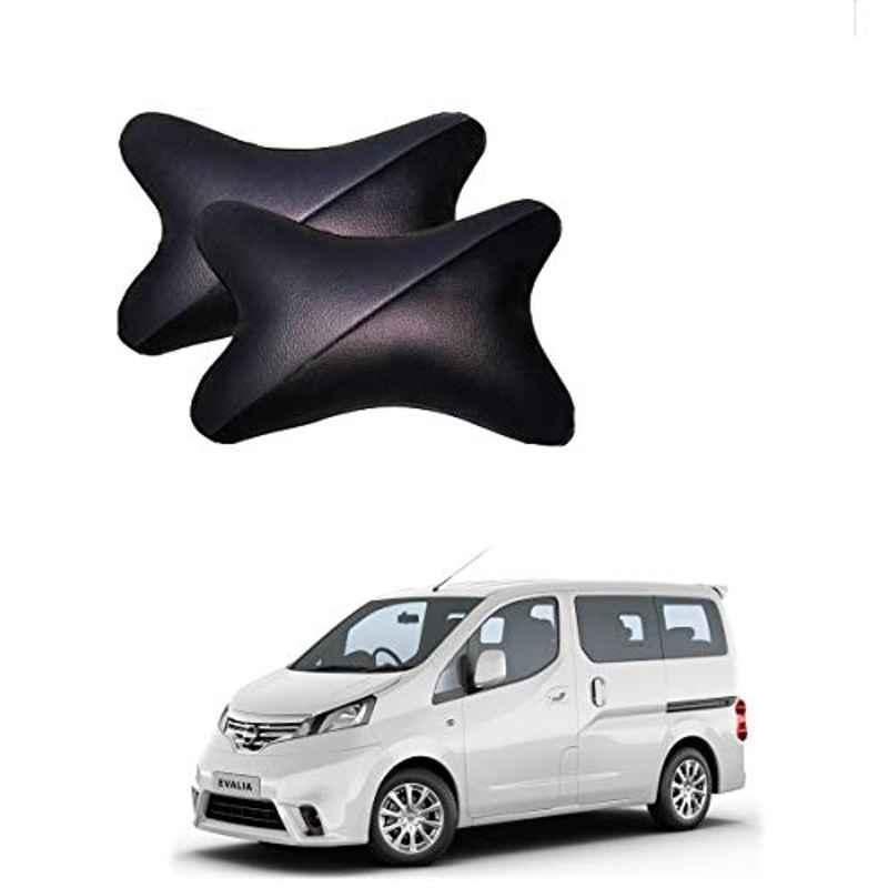 Kozdiko 2 Pcs Memory Foam Grey & Black Car Neck Rest Cushion Pillow Set for Nissan Evalia