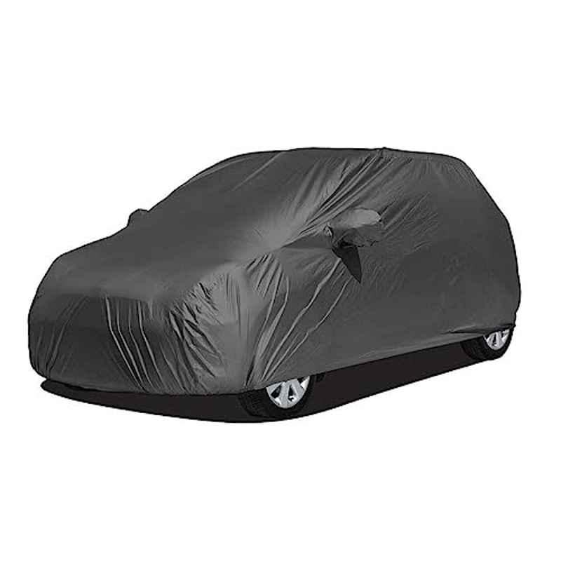Kozdiko Polyester Matty Grey Double Stitched Body Cover with Buckle Belt & Mirror Pockets for Maruti Suzuki Alto K10 Old Type-1 2010-2014