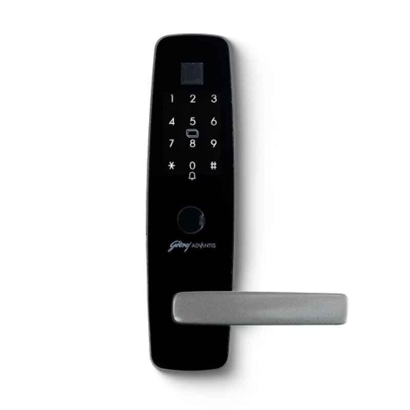 Godrej Black & Titanium Grey 9 in 1 Digital Smart Lock for Main Door with NFC,Smart Watch, Bluetooth, Remote, Wi-Fi, Fingerprint & 3 Years Warranty, 2400