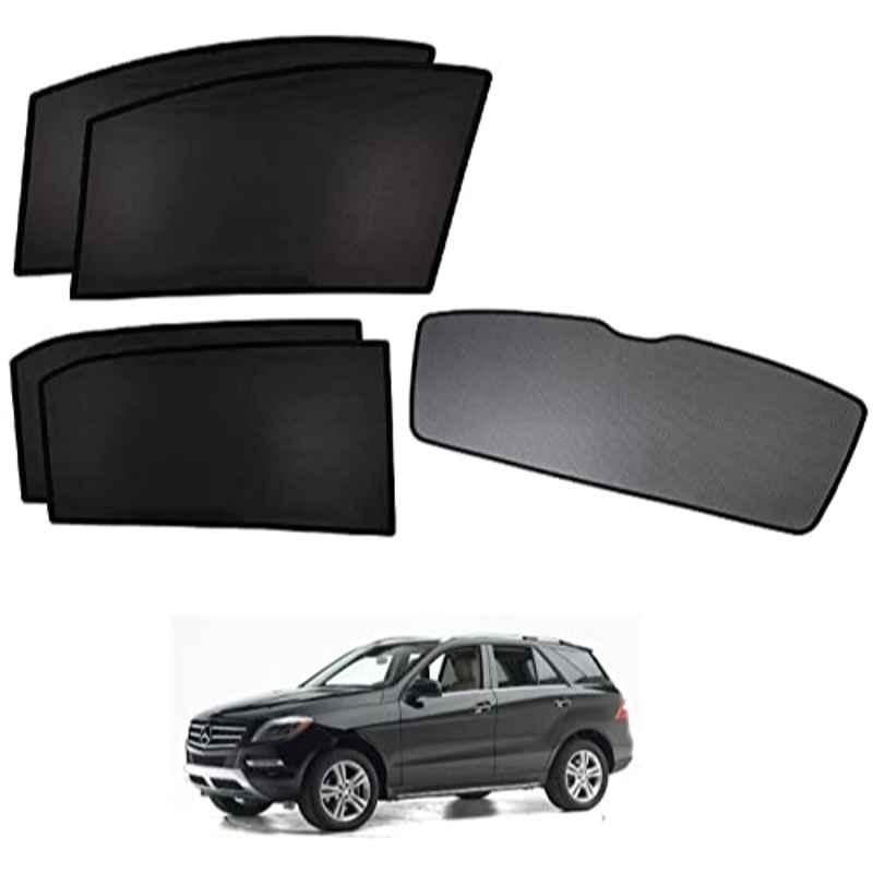 Kozdiko 5 Pcs Polyester Black Non Magnetic Window & Rear Sun Shades Set for Mercedes Benz M-Class