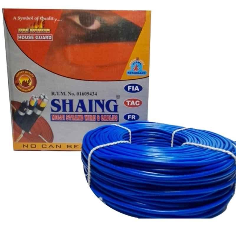 SHAING 2.5 Sqmm Single Core Blue FR PVC Insulated CCR Copper Wire for Domestic & Industrial Purpose, Length: 91 m