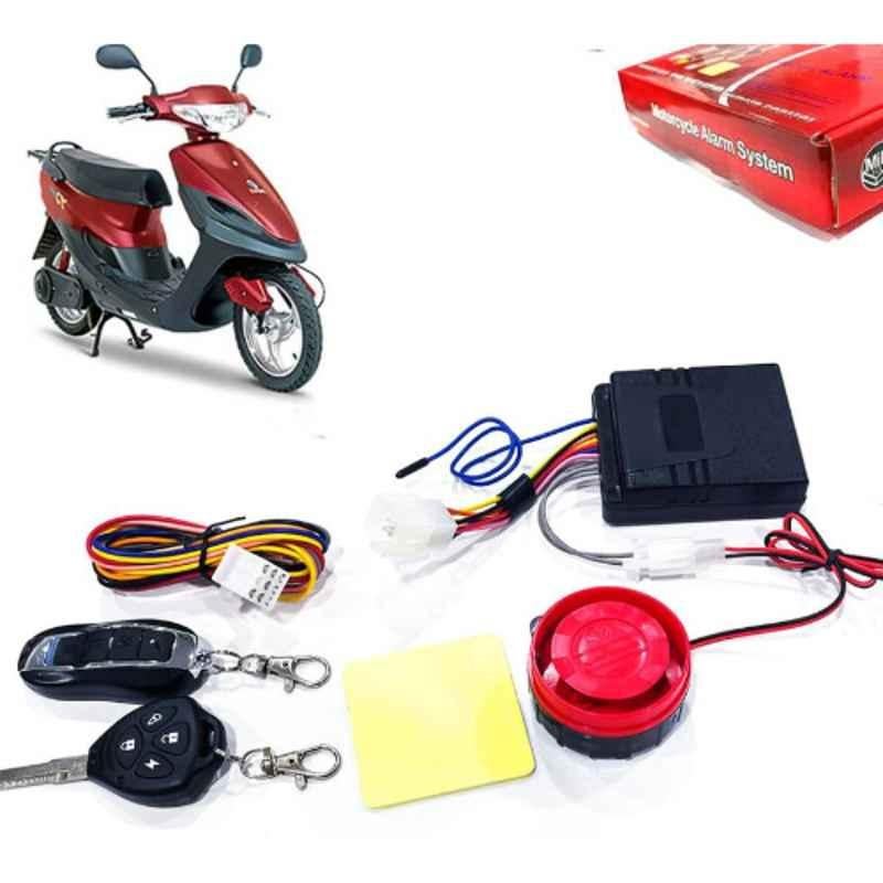 Auto Pearl 12V Black Two-Way Anti Theft Motorcycle Alarm Kit with 2 Pcs Remote for E Scoot
