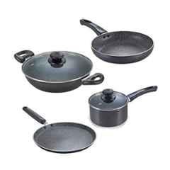 Omega Deluxe 5Pcs Aluminium Granite Non Stick Cookware Set (Pack of 5)